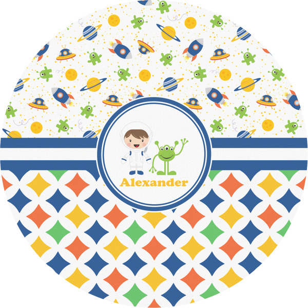 Custom Boy's Space & Geometric Print Multipurpose Round Labels - 2" (Personalized)