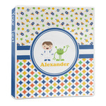 Boy's Space & Geometric Print 3-Ring Binder - 1 inch (Personalized)