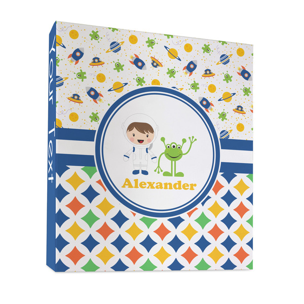 Custom Boy's Space & Geometric Print 3 Ring Binder - Full Wrap - 1" (Personalized)