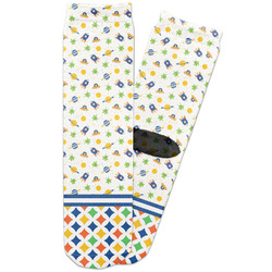 Boy's Space & Geometric Print Adult Crew Socks