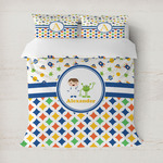 Boy's Space & Geometric Print Duvet Cover (Personalized)