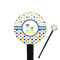 Boy's Space & Geometric Print Black Plastic 7" Stir Stick - Round - Closeup