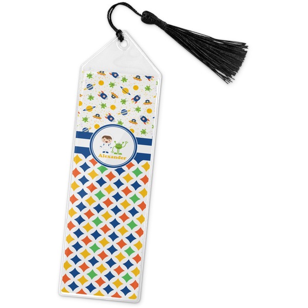 Custom Boy's Space & Geometric Print Book Mark w/Tassel (Personalized)