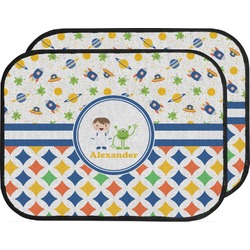 Boy's Space & Geometric Print Car Floor Mats (Back Seat) (Personalized)