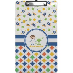 Boy's Space & Geometric Print Clipboard (Legal Size) (Personalized)
