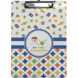 Boy's Space & Geometric Print Clipboard (Letter Size) (Personalized)