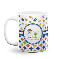Boy's Space & Geometric Print Coffee Mug (Personalized)