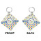 Boy's Space & Geometric Print Diamond Keychain (Front + Back)