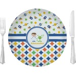 Boy's Space & Geometric Print 10" Glass Lunch / Dinner Plates - Single or Set (Personalized)