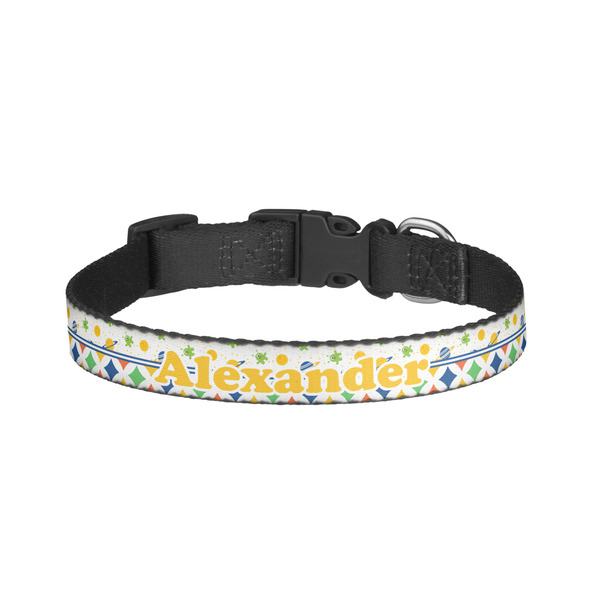 Custom Boy's Space & Geometric Print Dog Collar - Small (Personalized)