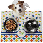 Boy's Space & Geometric Print Dog Food Mat - Medium w/ Name or Text