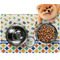 Boy's Space & Geometric Print Dog Food Mat - Small LIFESTYLE