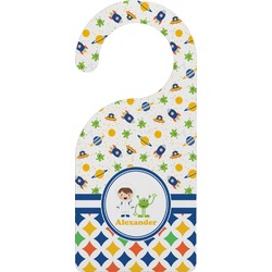 Boy's Space & Geometric Print Door Hanger (Personalized)