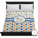 Boy's Space & Geometric Print Duvet Cover - Full / Queen (Personalized)