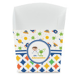 Boy's Space & Geometric Print French Fry Favor Boxes (Personalized)