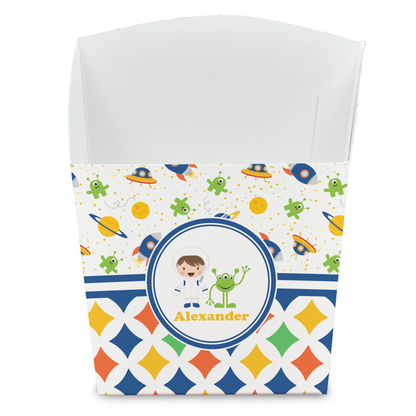 Custom Boy's Space & Geometric Print French Fry Favor Boxes (Personalized)