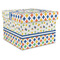 Boy's Space & Geometric Print Gift Boxes with Lid - Canvas Wrapped - XX-Large - Front/Main