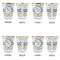 Boy's Space & Geometric Print Glass Shot Glass - with gold rim - Set of 4 - APPROVAL