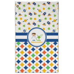 Boy's Space & Geometric Print Golf Towel - Poly-Cotton Blend - Large w/ Name or Text