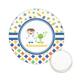 Boy's Space & Geometric Print Printed Cookie Topper - 2.15" (Personalized)