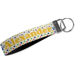 Boy's Space & Geometric Print Webbing Keychain Fob - Small (Personalized)