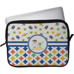 Boy's Space & Geometric Print Laptop Sleeve / Case - 11" (Personalized)