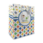 Boy's Space & Geometric Print Medium Gift Bag (Personalized)