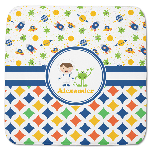 Custom Boy's Space & Geometric Print Memory Foam Bath Mat - 48"x48" (Personalized)