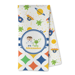 Boy's Space & Geometric Print Kitchen Towel - Microfiber (Personalized)
