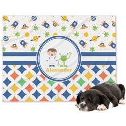 Boy's Space & Geometric Print Dog Blanket - Regular (Personalized)