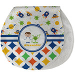 Boy's Space & Geometric Print Burp Pad - Velour w/ Name or Text