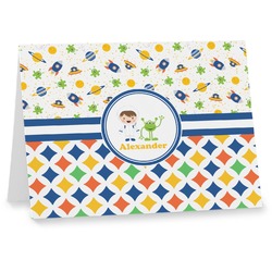 Boy's Space & Geometric Print Note cards (Personalized)