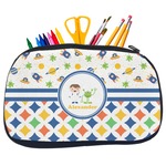 Boy's Space & Geometric Print Neoprene Pencil Case - Medium w/ Name or Text