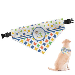 Boy's Space & Geometric Print Dog Bandana - XLarge (Personalized)