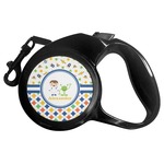 Boy's Space & Geometric Print Retractable Dog Leash - Small (Personalized)