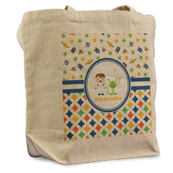 Boy's Space & Geometric Print Reusable Cotton Grocery Bag - Single (Personalized)