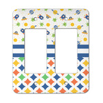 Boy's Space & Geometric Print Rocker Style Light Switch Cover - Two Switch