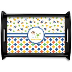 Boy's Space & Geometric Print Wooden Tray (Personalized)