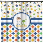 Boy's Space & Geometric Print Shower Curtain - Custom Size (Personalized)