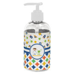 Boy's Space & Geometric Print Plastic Soap / Lotion Dispenser (8 oz - Small - White) (Personalized)