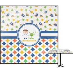 Boy's Space & Geometric Print Square Table Top - 24" (Personalized)