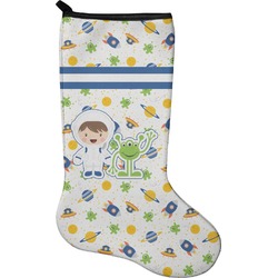 Boy's Space & Geometric Print Holiday Stocking - Neoprene