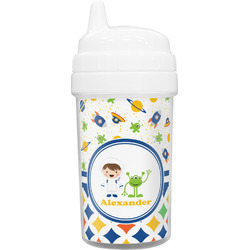 Boy's Space & Geometric Print Toddler Sippy Cup (Personalized)