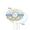 Boy's Space & Geometric Print White Plastic 7" Stir Stick - Single Sided - Oval - Front & Back