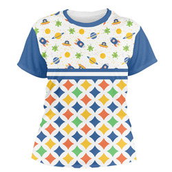 Boy's Space & Geometric Print Women's Crew T-Shirt - Medium