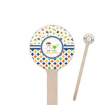 Boy's Space & Geometric Print 7.5" Round Wooden Stir Sticks - Single Sided (Personalized)