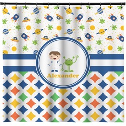 Boy's Space & Geometric Print Shower Curtain - 71" x 74" (Personalized)