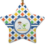 Boy's Astronaut Star Ceramic Ornament w/ Name or Text