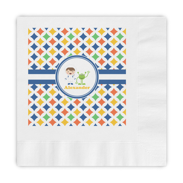 Custom Boy's Astronaut Embossed Decorative Napkins (Personalized)