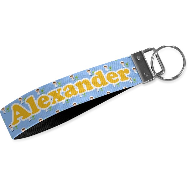 Custom Boy's Astronaut Wristlet Webbing Keychain Fob (Personalized)